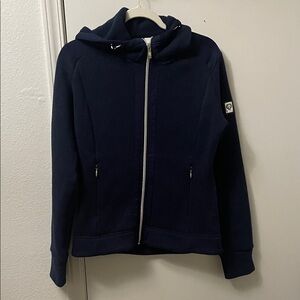 Descente Navy Fleece Jacket with Hood